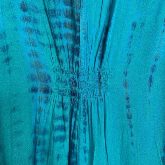Soft Surroundings Found Paradise Dress Blue Tie Dye Sz XS Petite - Picture 5 of 6